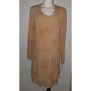 NEW Rabbit Rabbit Rabbit Designs Dress Jacket Set Gold Sparkle Size 8M MOTB VTG